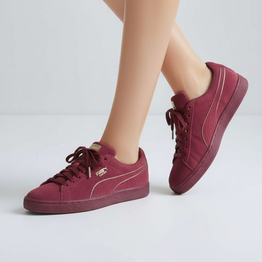 Puma Suede Sneakers in Burgundy